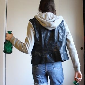 pleather hoodie